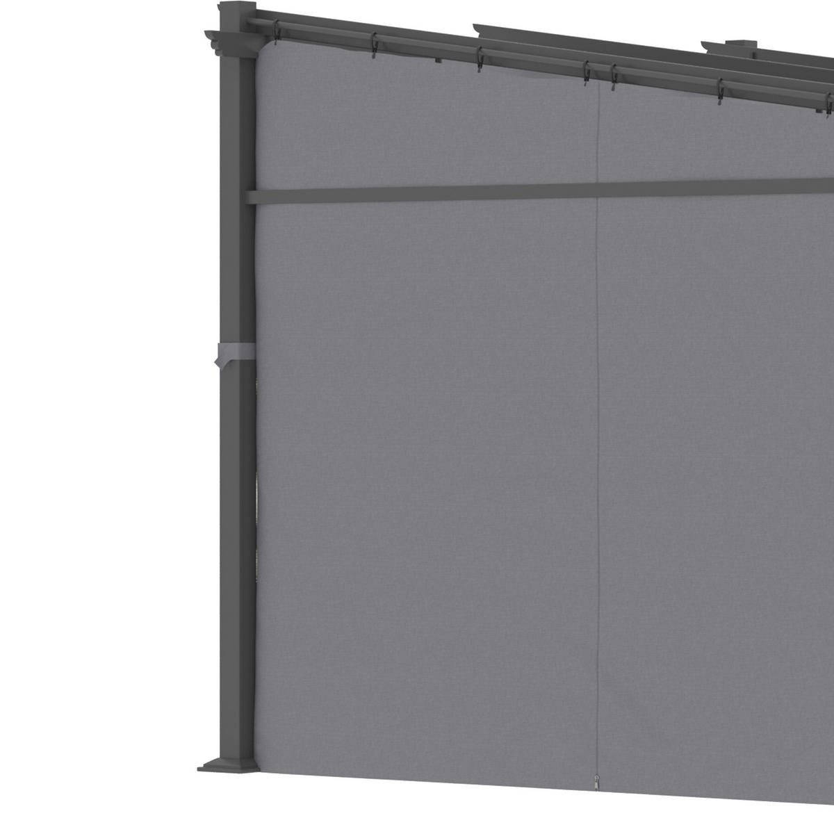 Outsunny Pergola mit Sonnendach grau Polyester B/H/L: ca. 295x230x297 cm Pergola_mit_Sonnendach - grau (297,00/295,00/230,00cm) - Outsunny