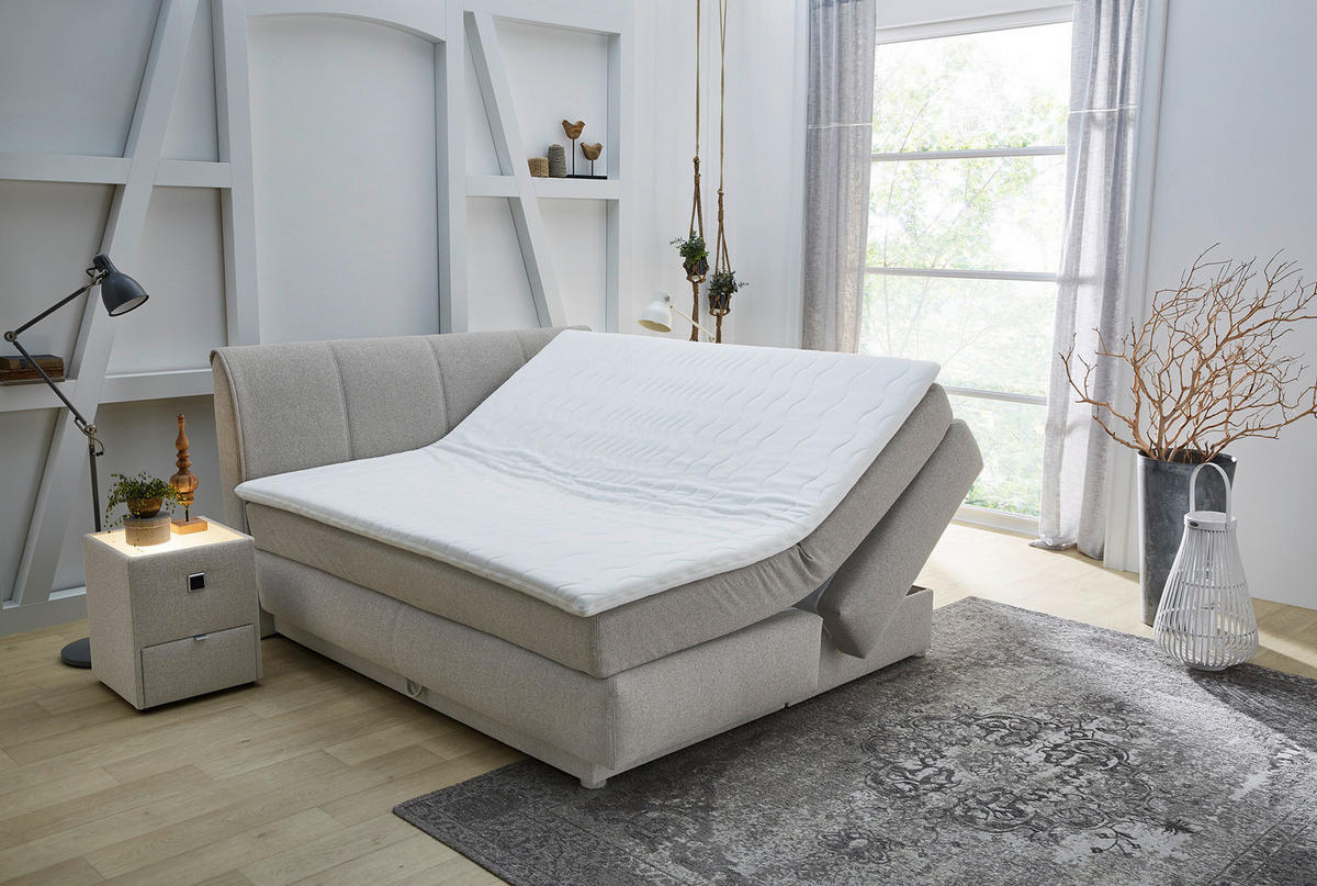Boxspringbett  beige Liegefläche B/L: ca. 180x200 cm Carla_Boxspringbett - beige (190,00/113,00/220,00cm)