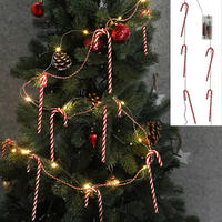 cepewa Lichterkette rot PVC L: ca. 220 cm LED-Lichterkette_Zuckerstange - weiß/rot (220,00cm) - cepewa