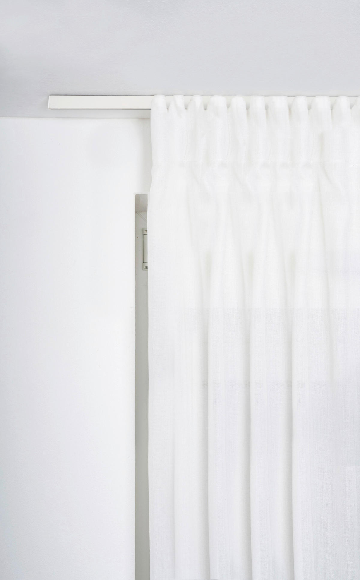 ondeco Gardinenschiene smart weiß Metall L: ca. 200 cm 1.0 Läufe smart - weiß (200,00cm) - ondeco