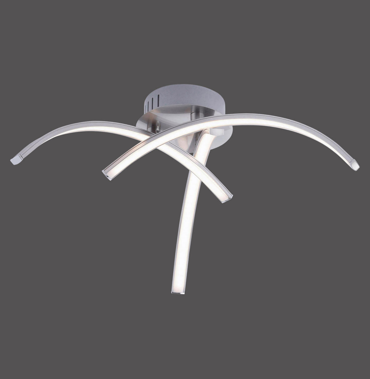 Just Light Deckenleuchte 15341-55 stahlfarbig Alu Eisen Kunststoff H/D: ca. 14x40 cm LED-Deckenleuchte_Valerie 3flg. - stahlfarbig (40,00/14,00cm) - Just Light