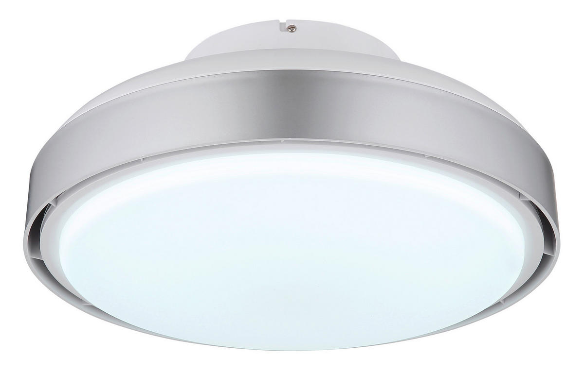 GLOBO LED-Deckenventilator Opal silber weiß Acryl Kunststoff H/D: ca. 20x45 cm 1 Brennstellen CARNEY - weiß/Opal (45,00/20,00cm) - GLOBO