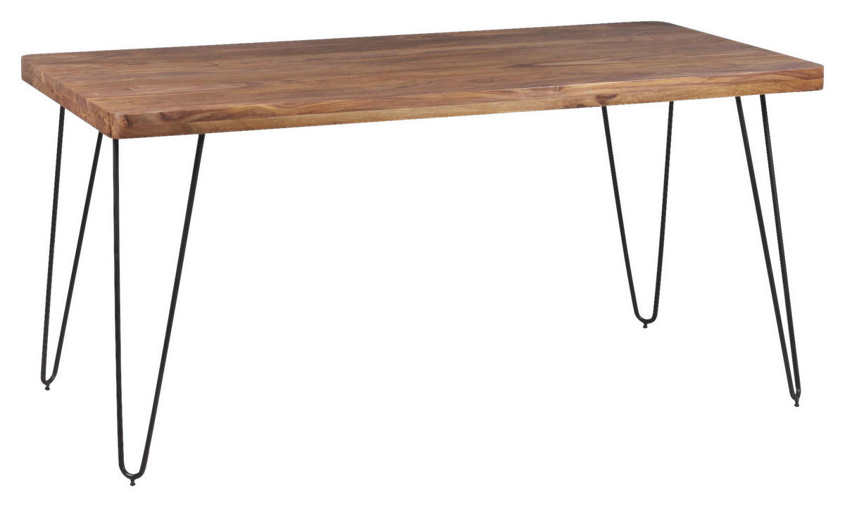 Esstisch natur schwarz B/H/T: ca. 160x76x80 cm Esstisch - natur/schwarz (160,00/76,00/80,00cm) - Wohnling