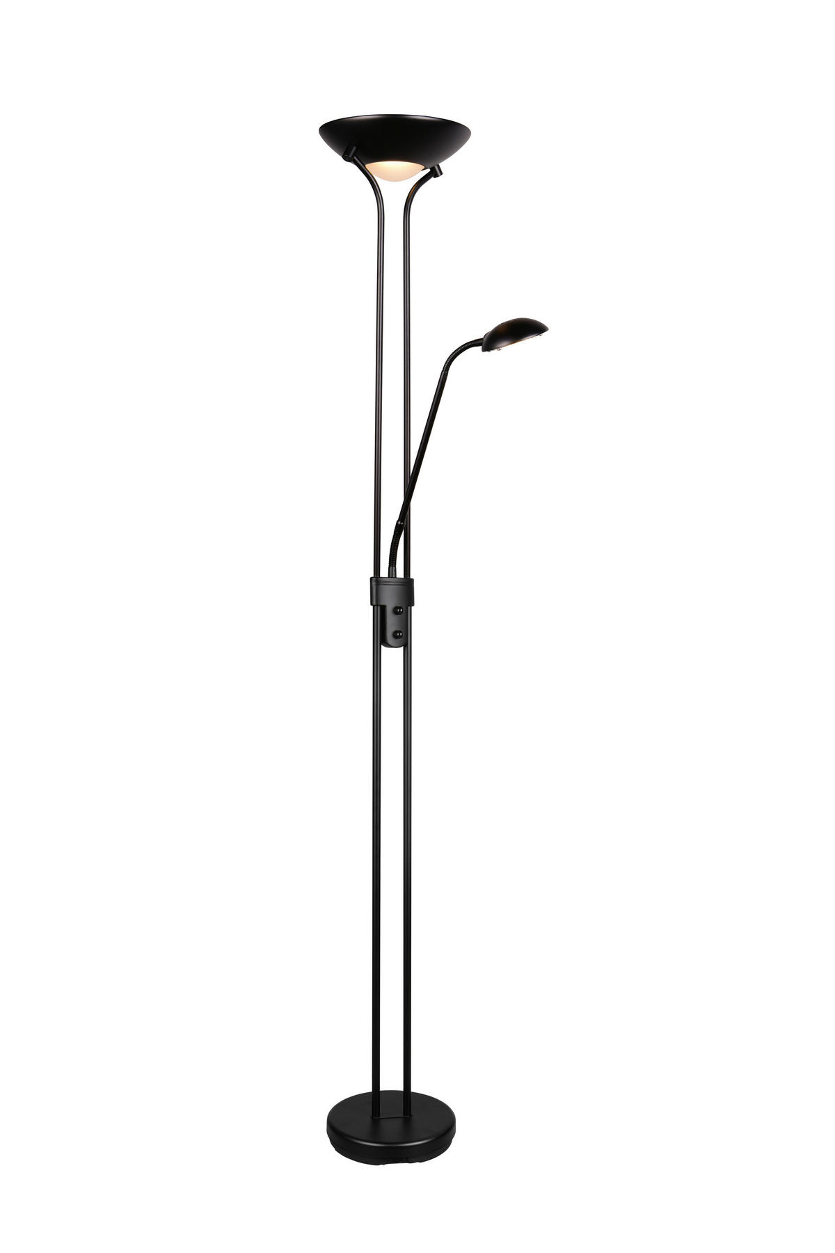 Reality LED-Stehleuchte Spock R42292132 schwarz Metall Glas H/D: ca. 180x25 cm 2 Brennstellen Spock - schwarz (25,00/180,00cm) - Reality