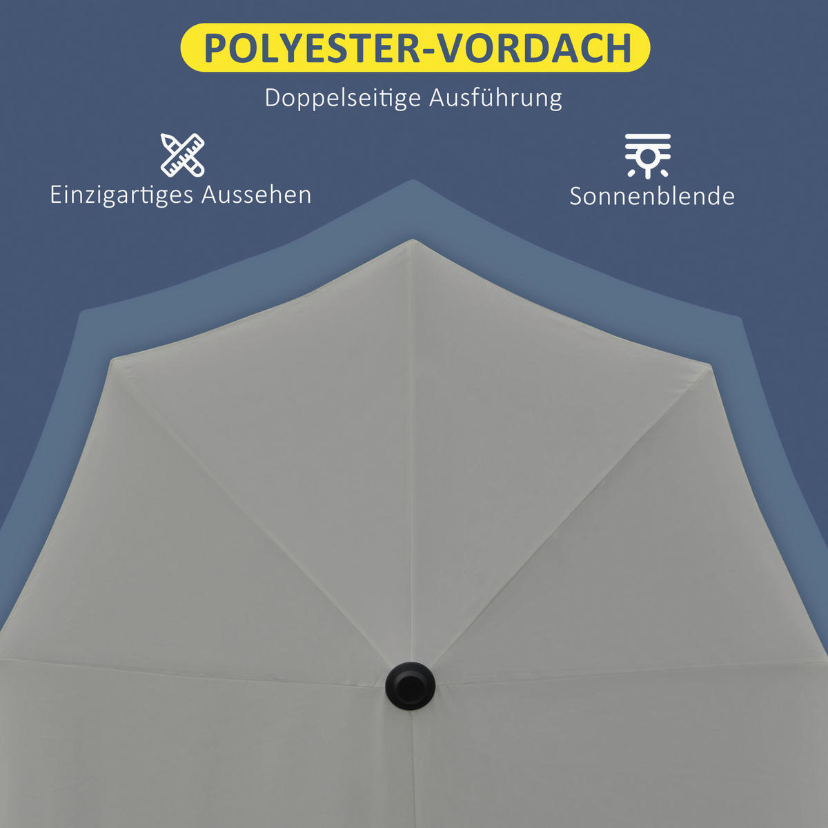 Outsunny Sonnenschirm dunkelgrau Stahl B/H/L: ca. 200x240x190 cm Sonnenschirm - dunkelgrau (190,00/200,00/240,00cm) - Outsunny