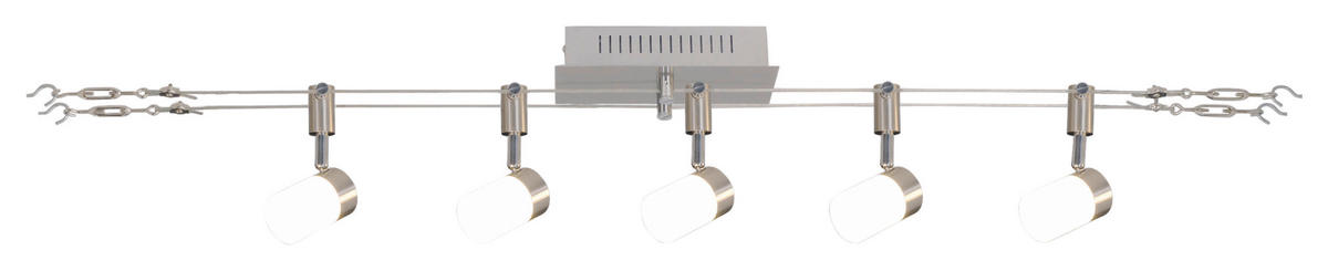 Näve Leuchten LED-Leuchten 1250742 stahlfarbig Metall Kunststoff B/H/T: ca. 9x4,7x22 cm 5 Brennstellen Tony - stahlfarbig (9,00/4,70/22,00cm) - Näve Leuchten