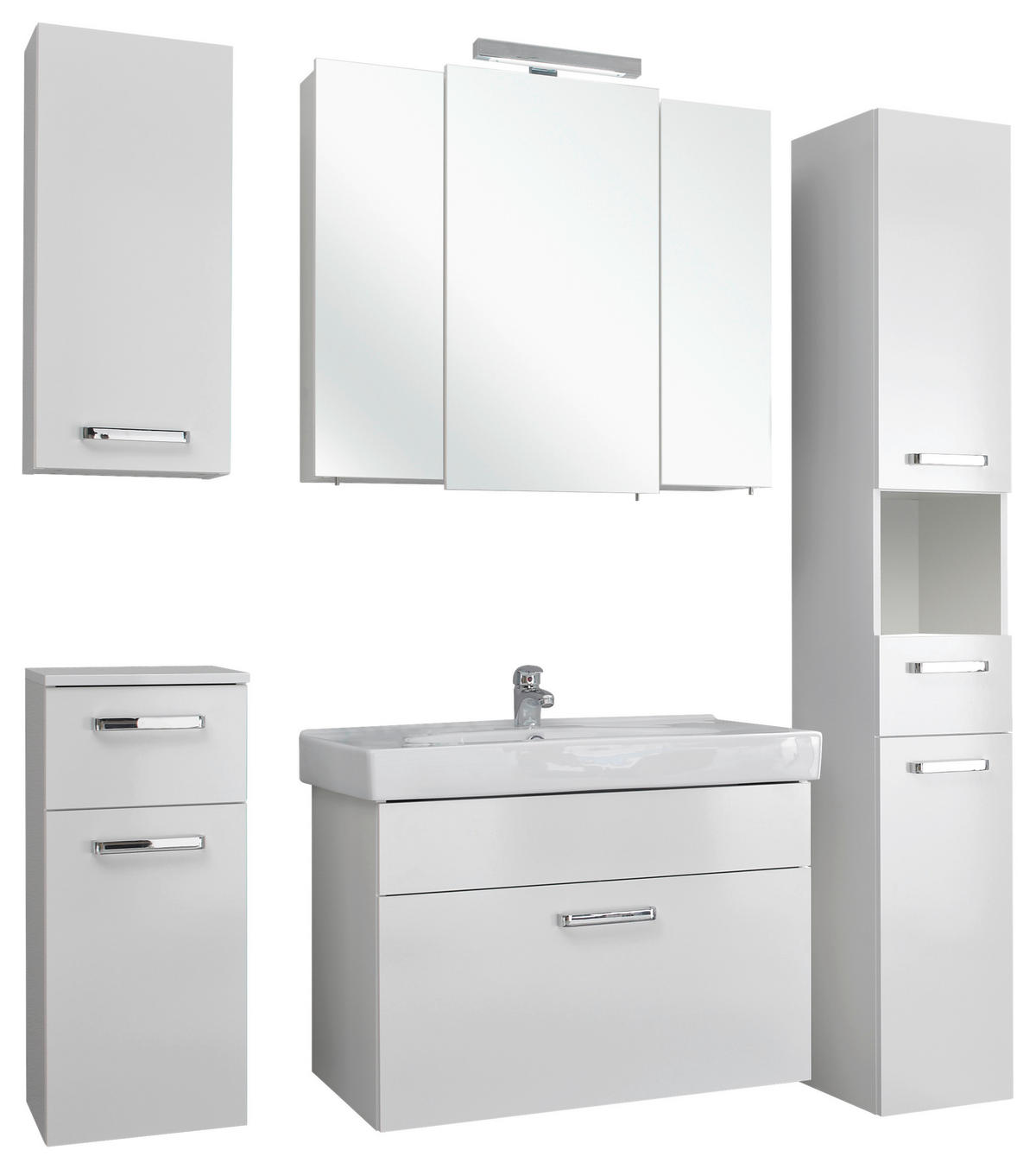 Badezimmer-Set Quickset 312 weiß glanz B/H/T: ca. 143x200x48 cm Quickset 312 - weiß (143,00/200,00/48,00cm) - Pelipal