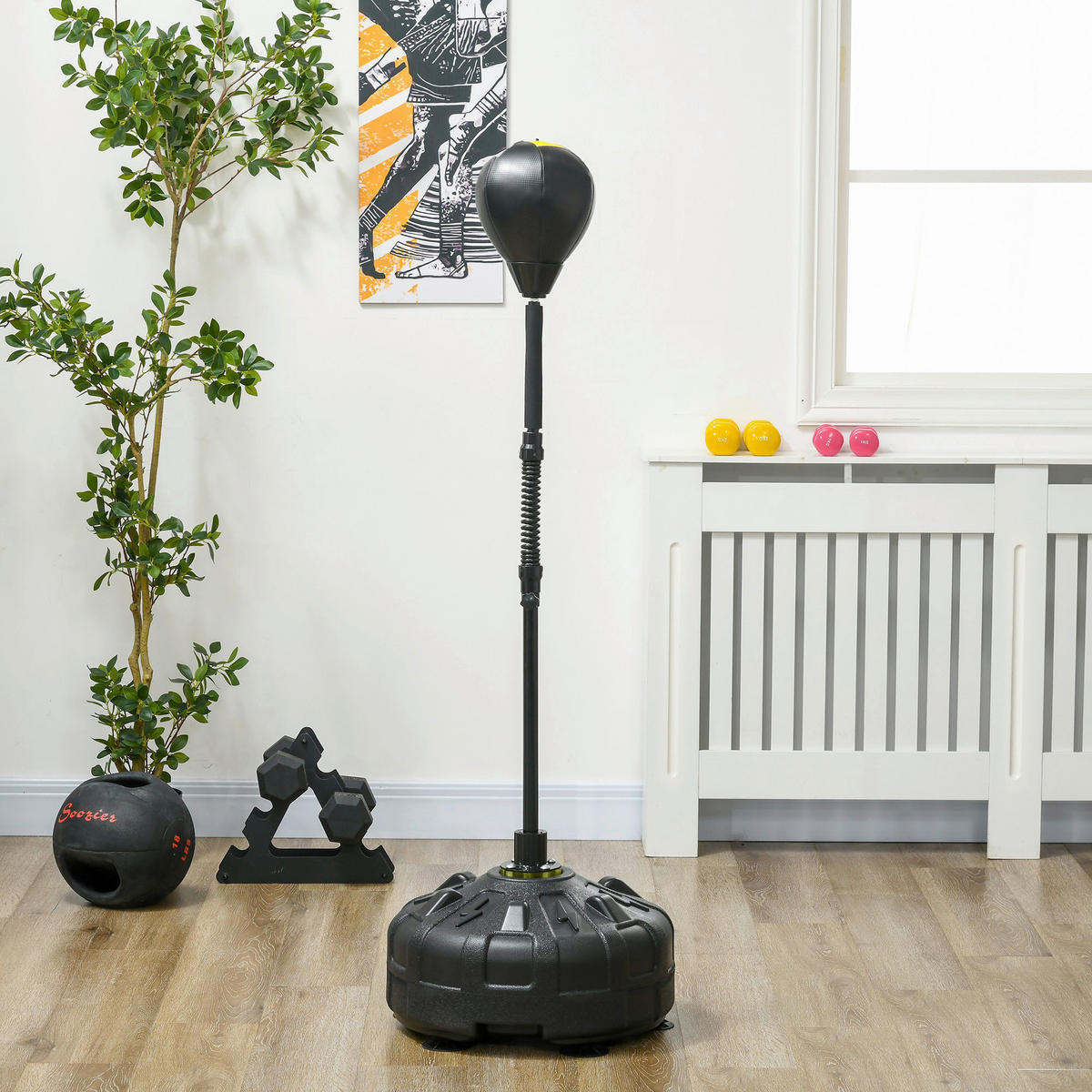 SPORTNOW Fitness-Zubehör schwarz Edelstahl B/H/L: ca. 48x48x180 cm Punchingball - schwarz (180,00/48,00/48,00cm) - SPORTNOW