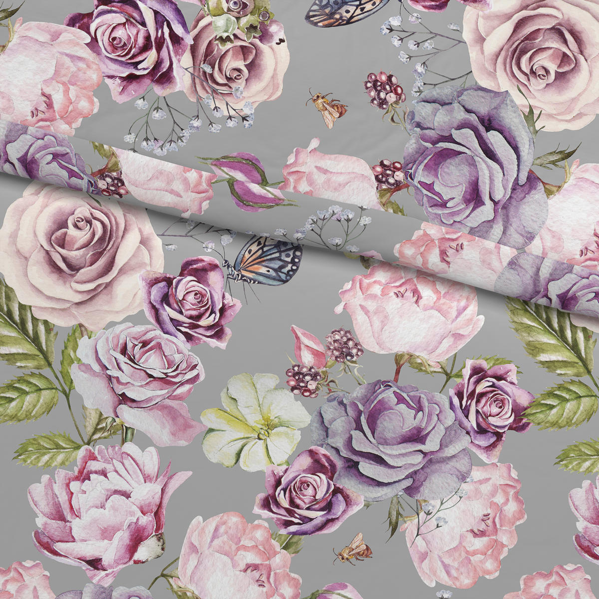 Microfaser Bettwäsche Bettwäsche_Microfaser Lina 200x200 - rosé/grau (200,00/200,00cm)
