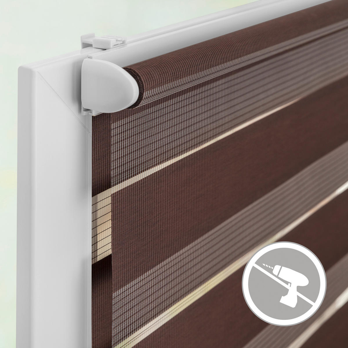 Doppelrollo Duo dunkelbraun B/L: ca. 90x150 cm Duo - dunkelbraun (90,00/150,00cm) - LICHTBLICK