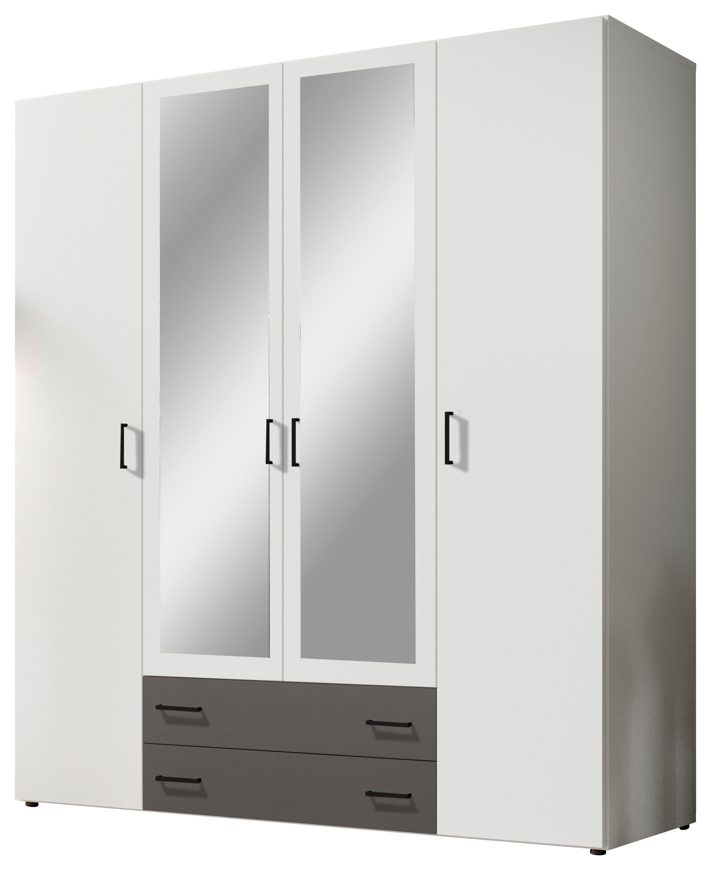 Kleiderschrank Base 4 weiß B/H/T: ca. 161x176x51 cm Base 4 - weiß/Graphit (161,00/176,00/51,00cm)