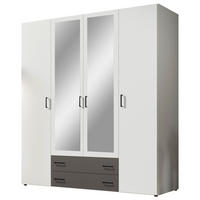 Kleiderschrank Base 4 weiß B/H/T: ca. 161x176x51 cm Base 4 - weiß/Graphit (161,00/176,00/51,00cm)