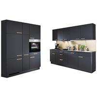 nobilia Doppelblock Touch schwarz Lacklaminat supermatt B/T/L: ca. 150x60x260 cm Touch - schwarz/goldgelb (150,00/260,00cm) - nobilia