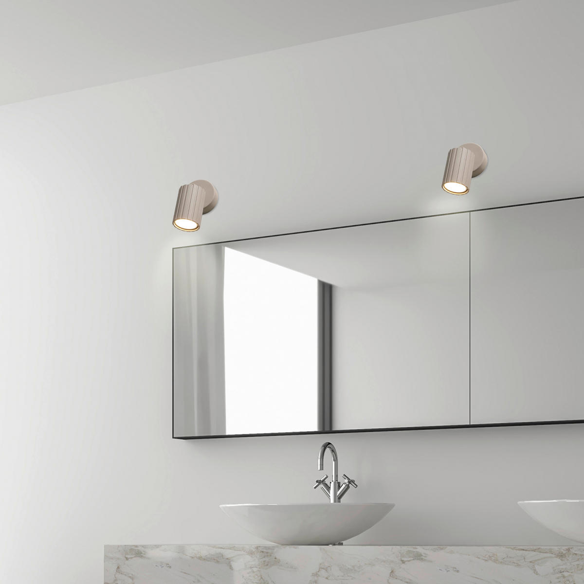 Lamkur Wandleuchte beige Stahl B/H/L: ca. 8x16x8 cm GU10 1 Brennstellen Prisma - beige (8,00/8,00/16,00cm) - Lamkur