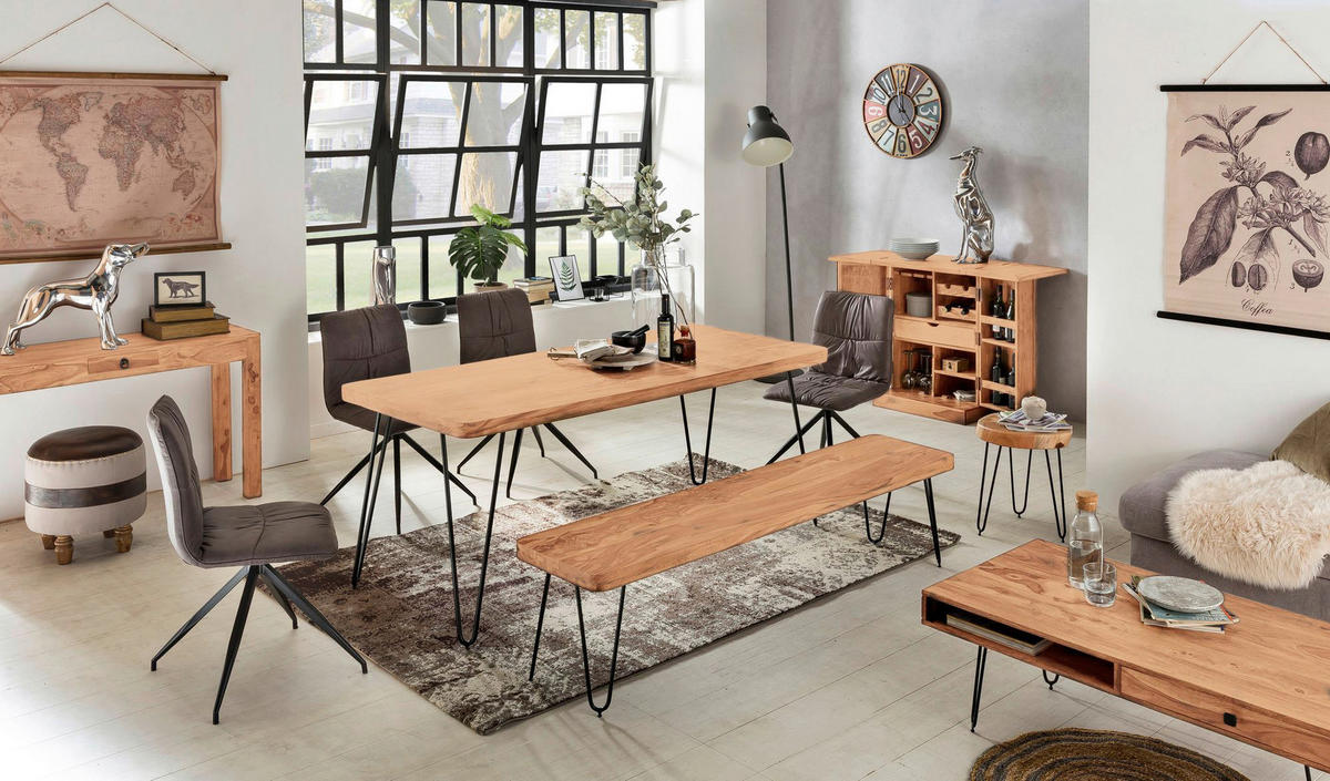 Konsolentisch natur Akazie B/H/T: ca. 120x76x40 cm Konsolentisch - natur (120,00/76,00/40,00cm) - Wohnling