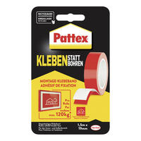 Pattex Klebeband Kleben statt Bohren L: ca. 150 cm Kleben statt Bohren - (150,00cm) - Pattex