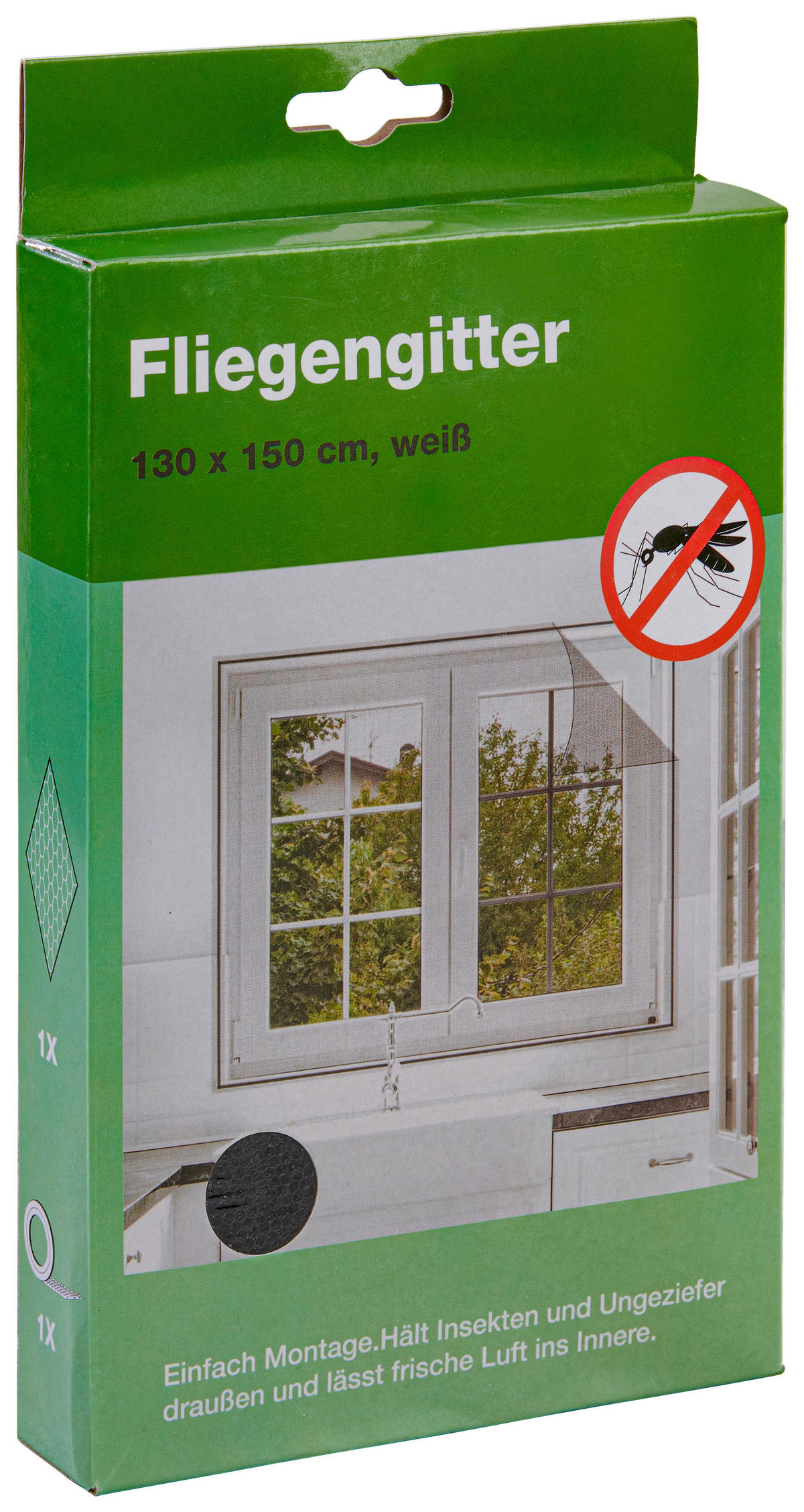 POCOline Fliegengitter schwarz B/L: ca. 150x130 cm Fliegengitter 130x150cm - schwarz (150,00/130,00cm) - POCOline