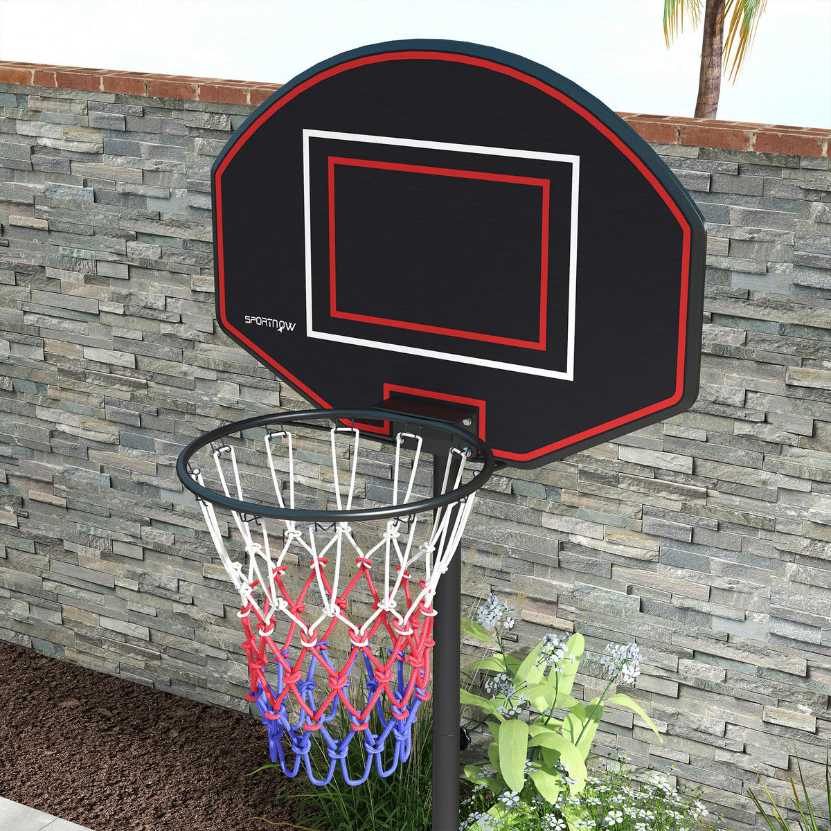 SPORTNOW Basketballständer schwarz Stahl B/H/L: ca. 60x282x84 cm Basketballständer - schwarz (84,00/60,00/282,00cm) - SPORTNOW