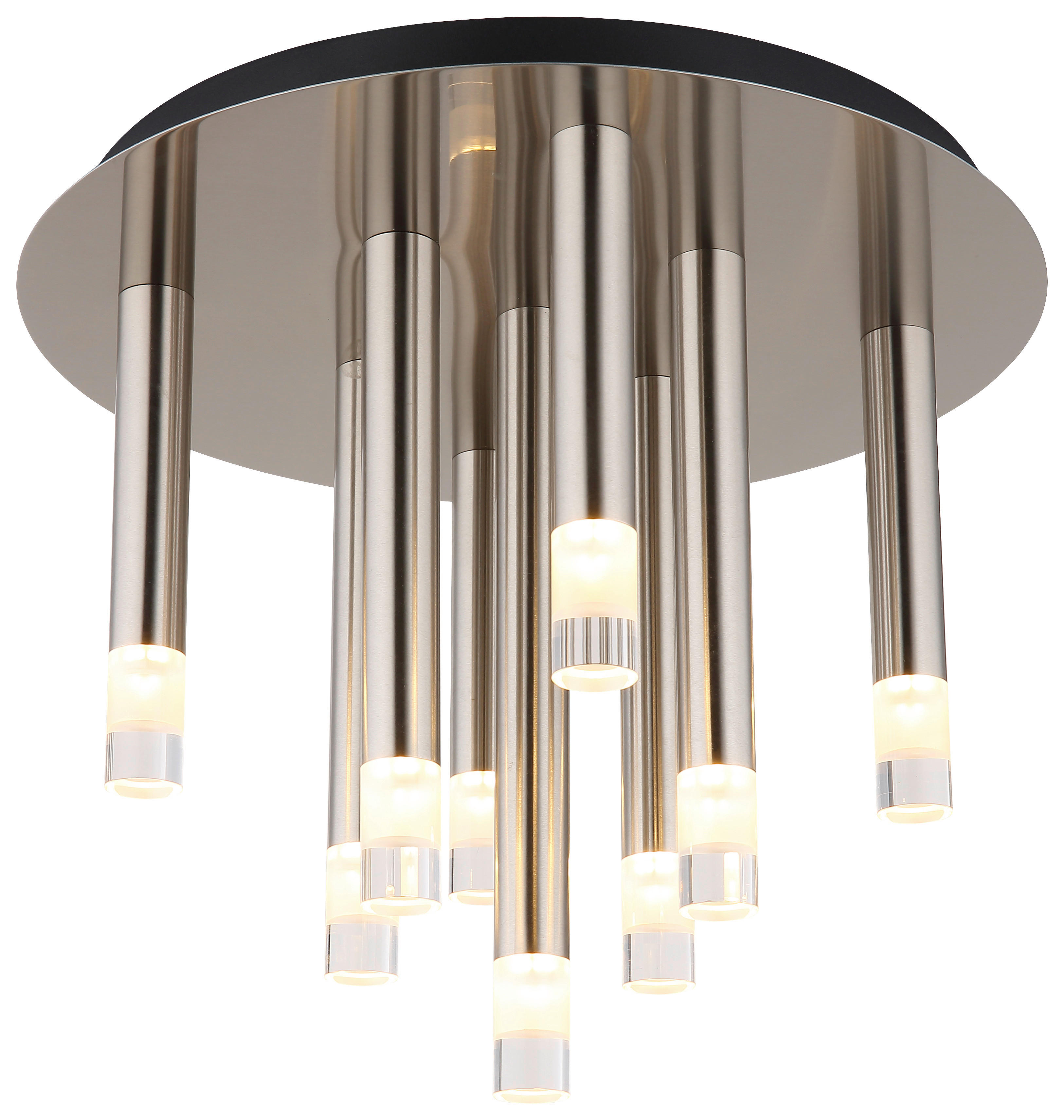 GLOBO LED-Deckenleuchte nickel matt Metall H/D: ca. 29,6x34 cm 9 Brennstellen RYAN - nickel matt (34,00/29,60cm) - GLOBO