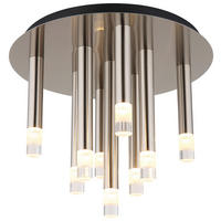 GLOBO LED-Deckenleuchte nickel matt Metall H/D: ca. 29,6x34 cm 9 Brennstellen RYAN - nickel matt (34,00/29,60cm) - GLOBO