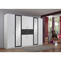 Kleiderschrank Diver weiß Graphit B/H/T: ca. 270x210x58 cm Diver - weiß/Graphit (270,00/210,00/58,00cm)