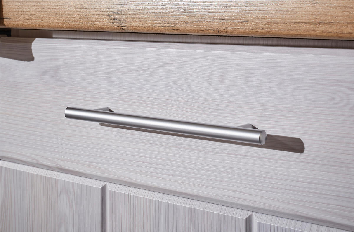 Respekta Inselküche Anton weiß Lärche Nachbildung B/H/T: ca. 310x211x60 cm Anton - Eiche/weiß (310,00/211,00/60,00cm) - Respekta
