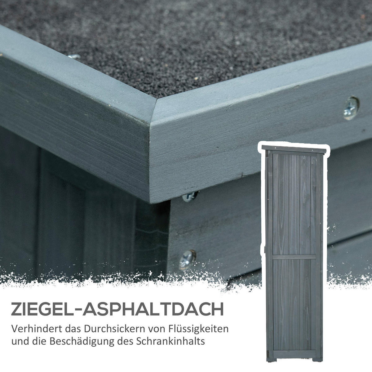 Outsunny Gartenschrank Gartenschrank - grau (87,00/46,50/160,00cm) - Outsunny