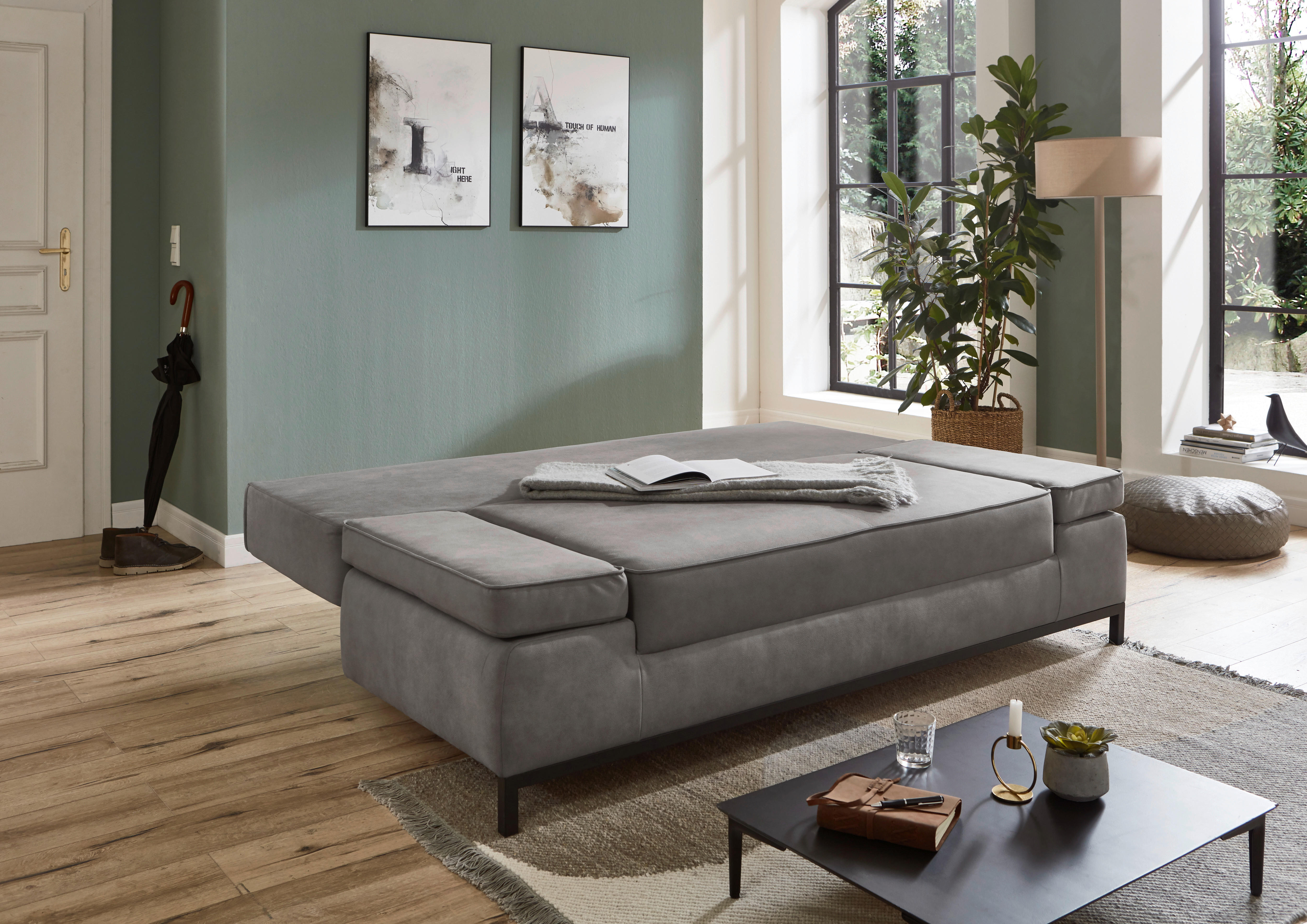 Thumbnail - Schlafsofa Jarny hellgrau B/H/T: ca. 202x97x90 cm