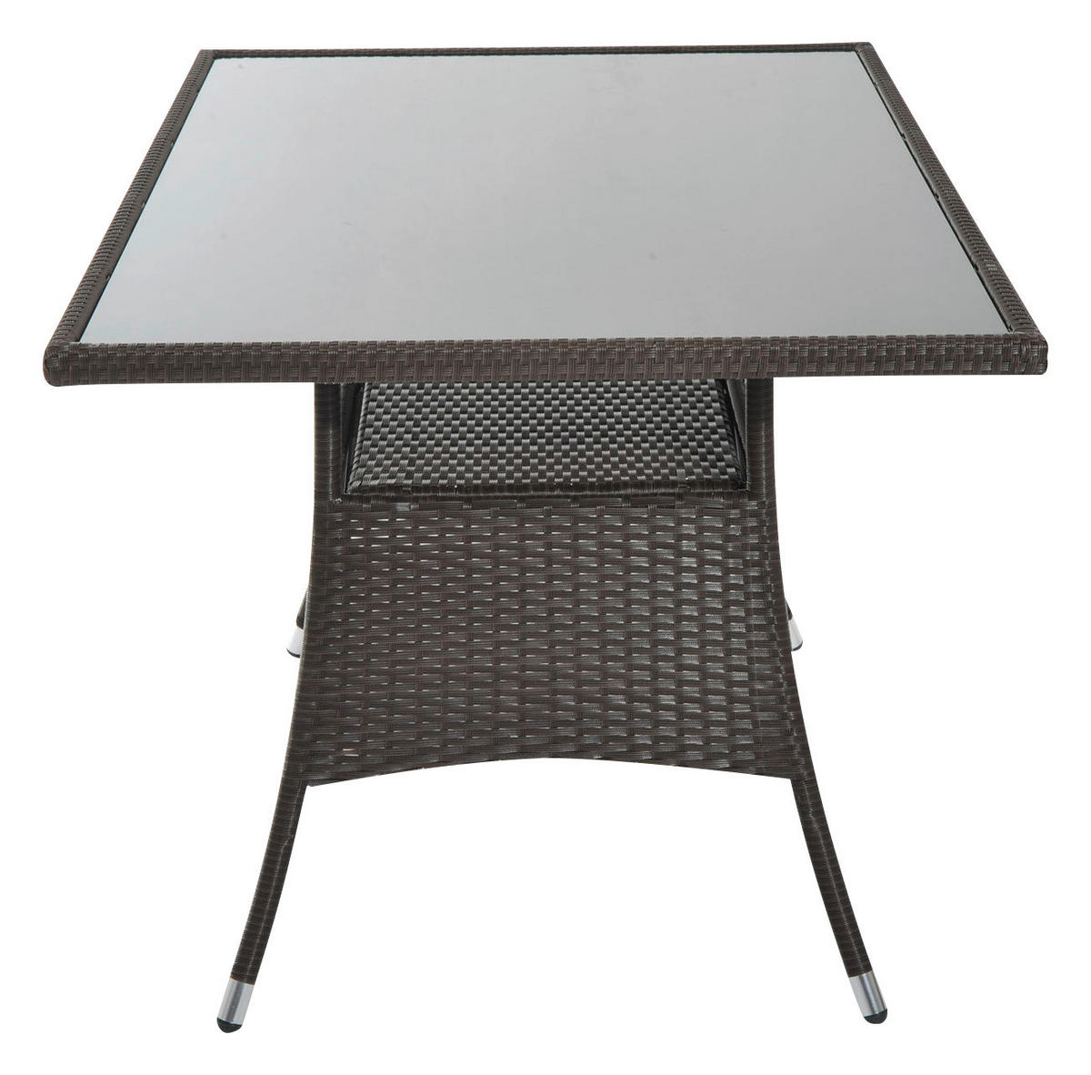 Outsunny Gartentisch schwarz Polyrattan B/H/L: ca. 85x74x150 cm Gartentisch - braun/schwarz (150,00/85,00/74,00cm) - Outsunny