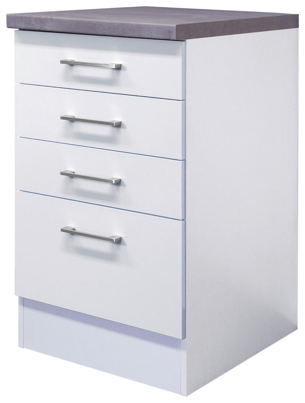 Schubkastenschrank Vita weiß matt B/H/T: ca. 50x86x60 cm Vita - Beton/weiß (50,00/86,00/60,00cm) - Flex-Well