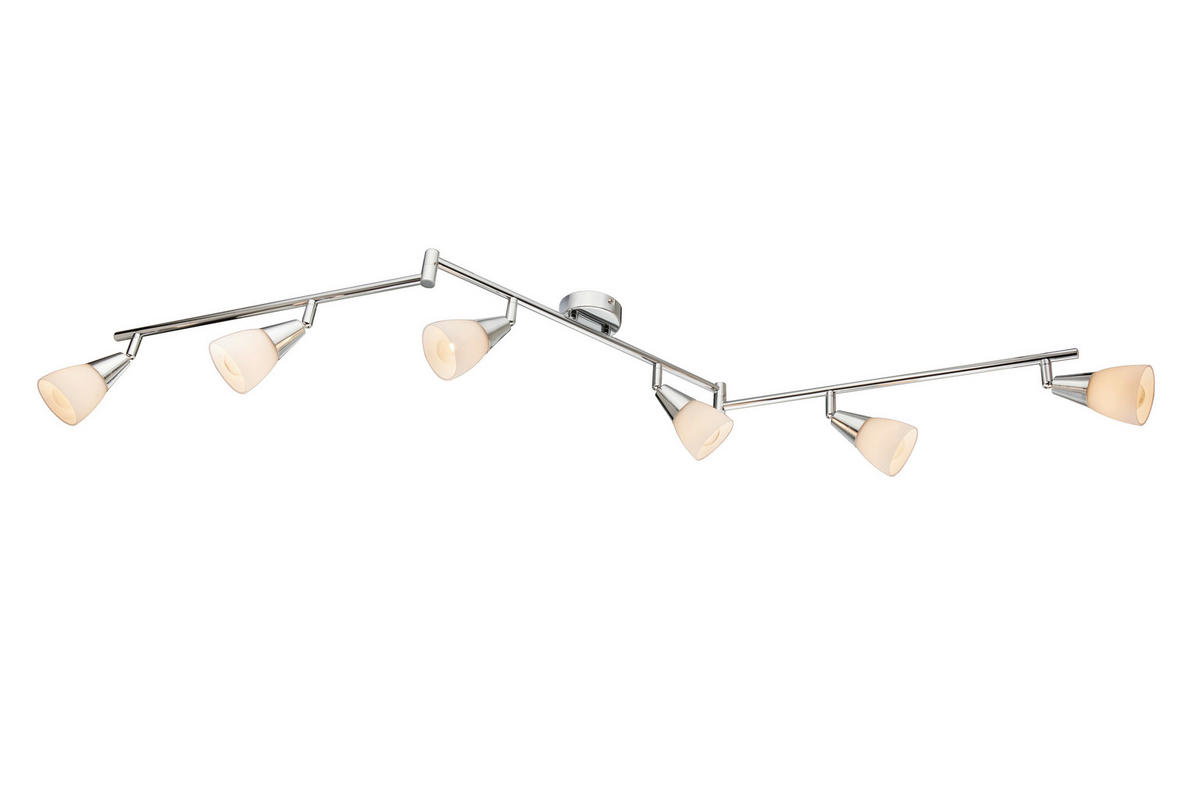 GLOBO Spot Chrom Metall B/H/T: ca. 8,5x19,5x145 cm E14 6 Brennstellen TADEUS - Chrom (8,50/19,50/145,00cm) - GLOBO