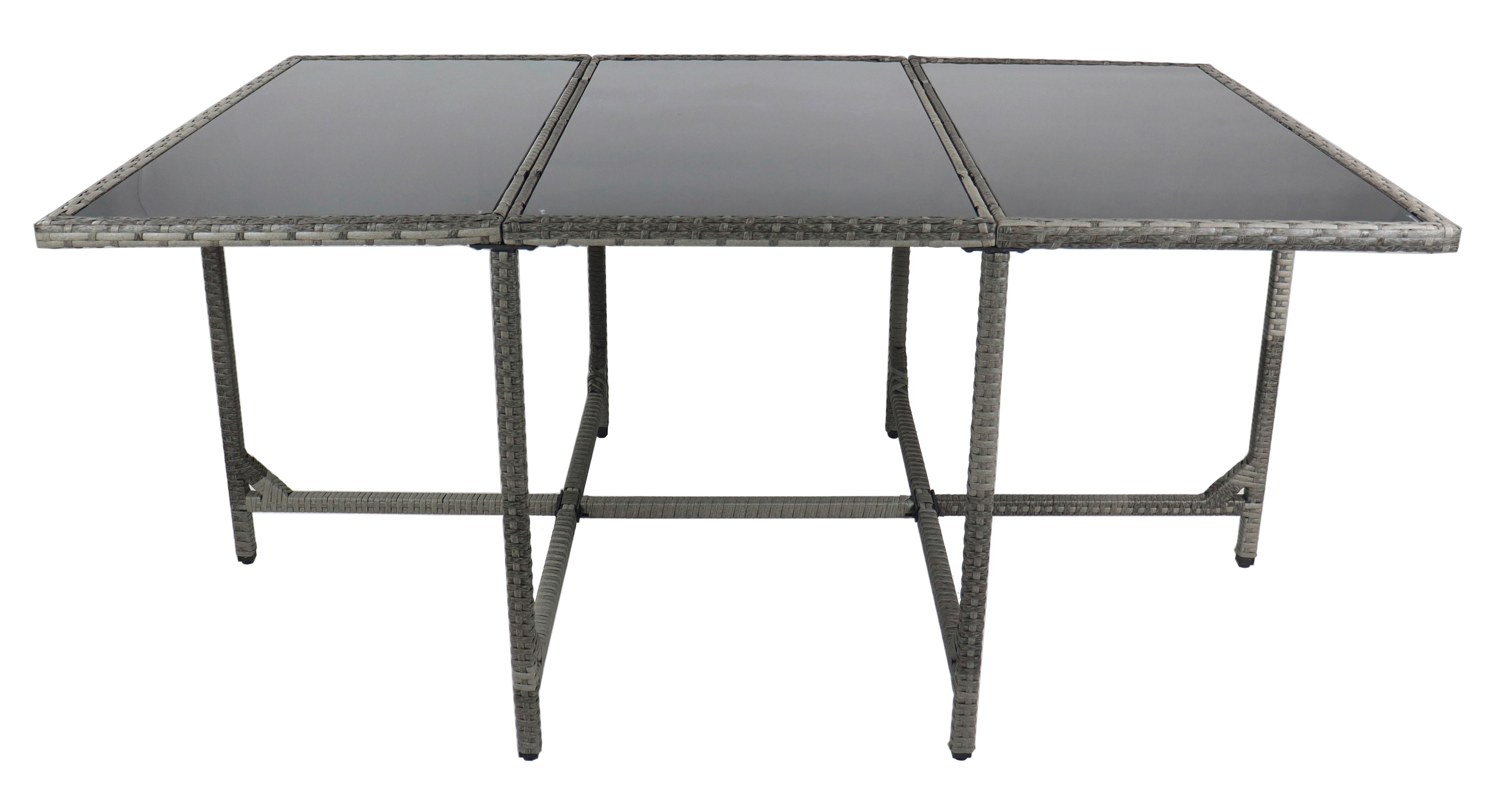 VCM Gartentisch Raloso grau Rattan B/H/L: ca. 170x74x110 cm Raloso - grau (110,00/170,00/74,00cm) - VCM