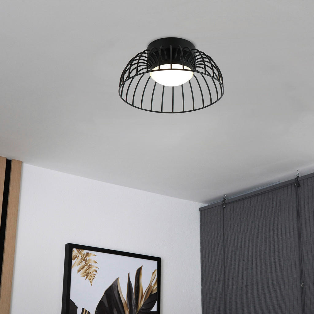 Thumbnail - Lamkur Deckenleuchte schwarz Stahl B/H/L: ca. 27x27x17 cm