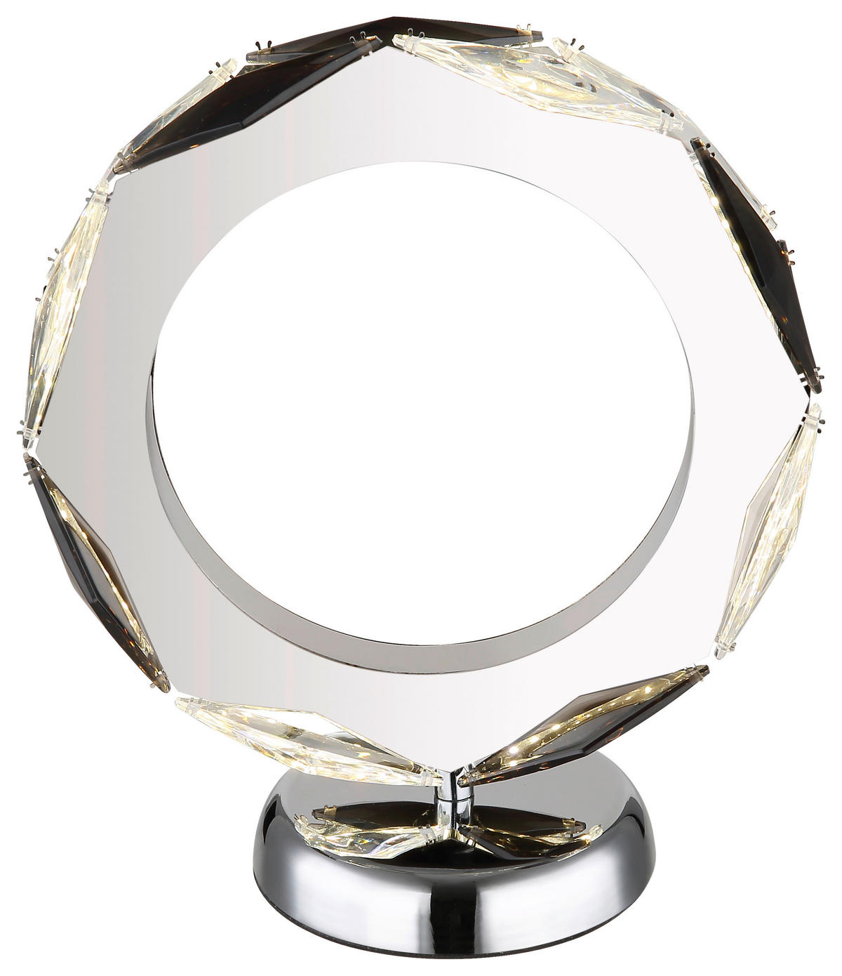 GLOBO LED-Tischleuchte Rauch Chrom transparent Metall Acryl B/H/T: ca. 13x27x24 cm KARILION - Rauch/Chrom (13,00/27,00/24,00cm) - GLOBO