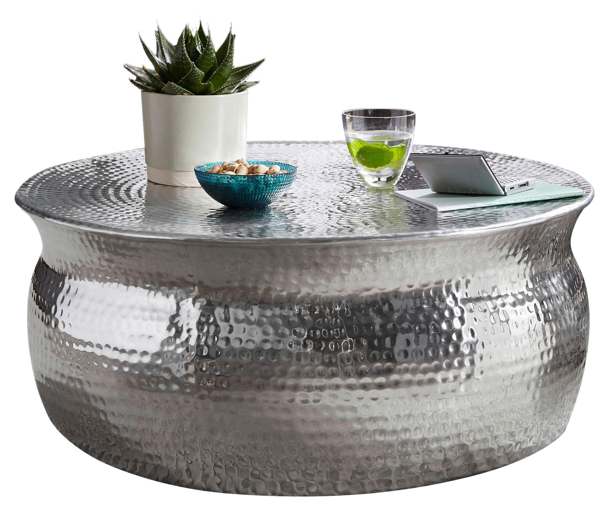 Couchtisch silber B/H/T: ca. 75x31x75 cm Couchtisch - silber (75,00/31,00/75,00cm) - Wohnling