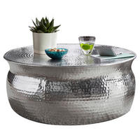 Couchtisch silber B/H/T: ca. 75x31x75 cm Couchtisch - silber (75,00/31,00/75,00cm) - Wohnling