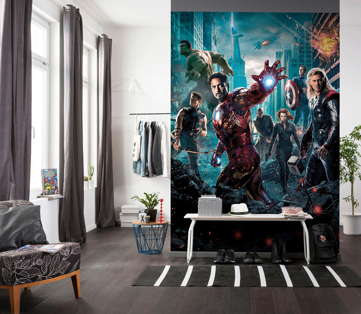 Komar Fototapete Avengers Movie Poster B/H: ca. 184x254 cm Avengers Movie Poster - (184,00/254,00cm) - Komar