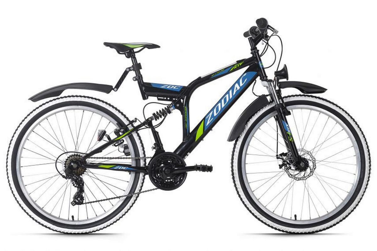 KS-Cycling Mountain-Bike Fully 635M  26 Zoll Rahmenhöhe 48 cm 21 Gänge schwarz schwarz ca. 26 Zoll Fully - schwarz/grün - KS-Cycling