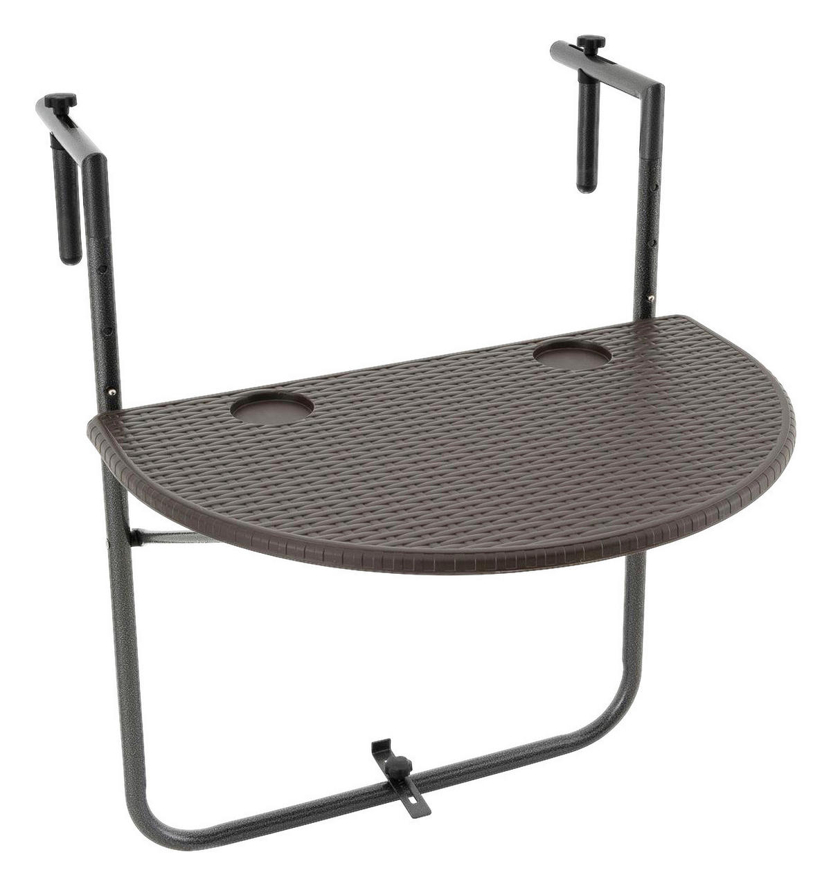 VCM Balkonhängetisch braun Polyrattan B/H/T: ca. 60x83x62 cm Balkon-Hängetisch - braun (60,00/83,00/62,00cm) - VCM