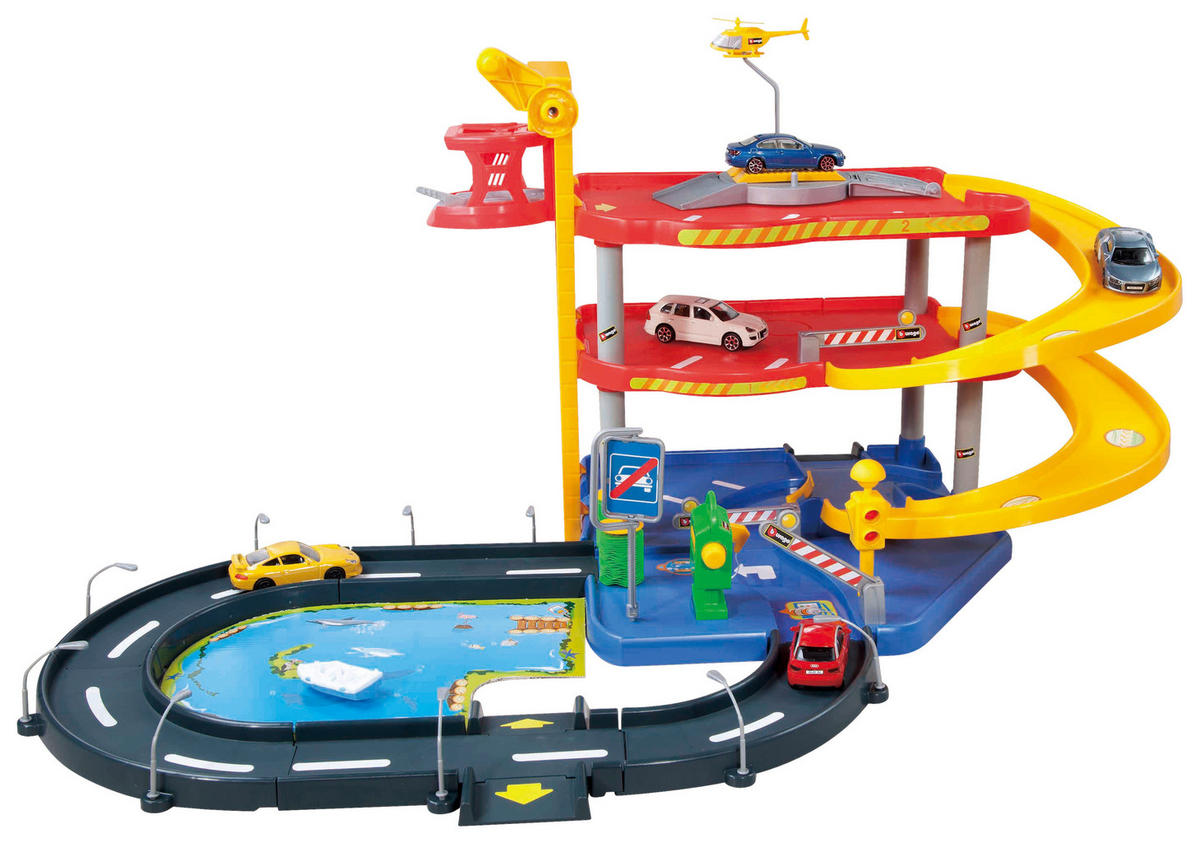 Bburago Parkhaus Garage Spielset Street Fire Parking Playset B/H/L: ca. 69x69x85 cm Street Fire Parking Playset - bunt (85,00/69,00/69,00cm) - Bburago