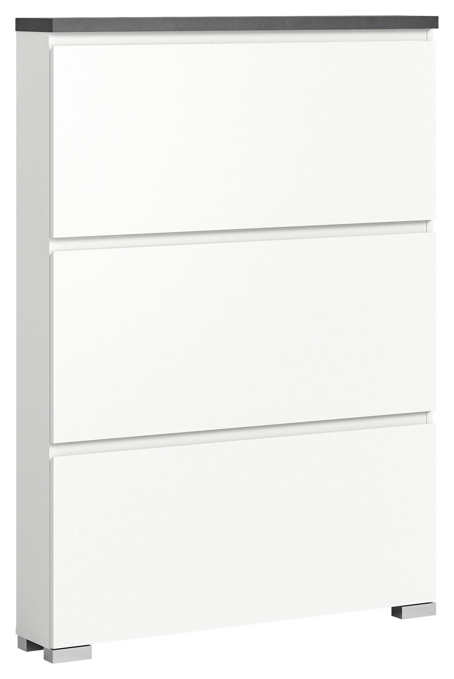 Schuhschrank Shoelove weiß grau B/H/T: ca. 95x130x18 cm Shoelove - weiß/grau (95,00/130,00/18,00cm) - xonox.home