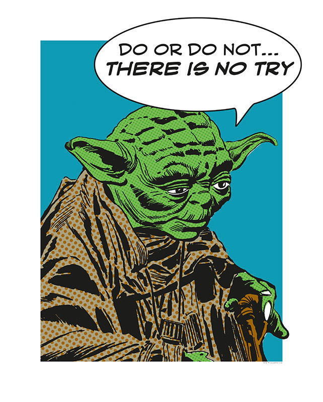 Komar Poster Star Wars Classic Comic Quote Yoda Star Wars - Intro B/L: ca. günstig online kaufen