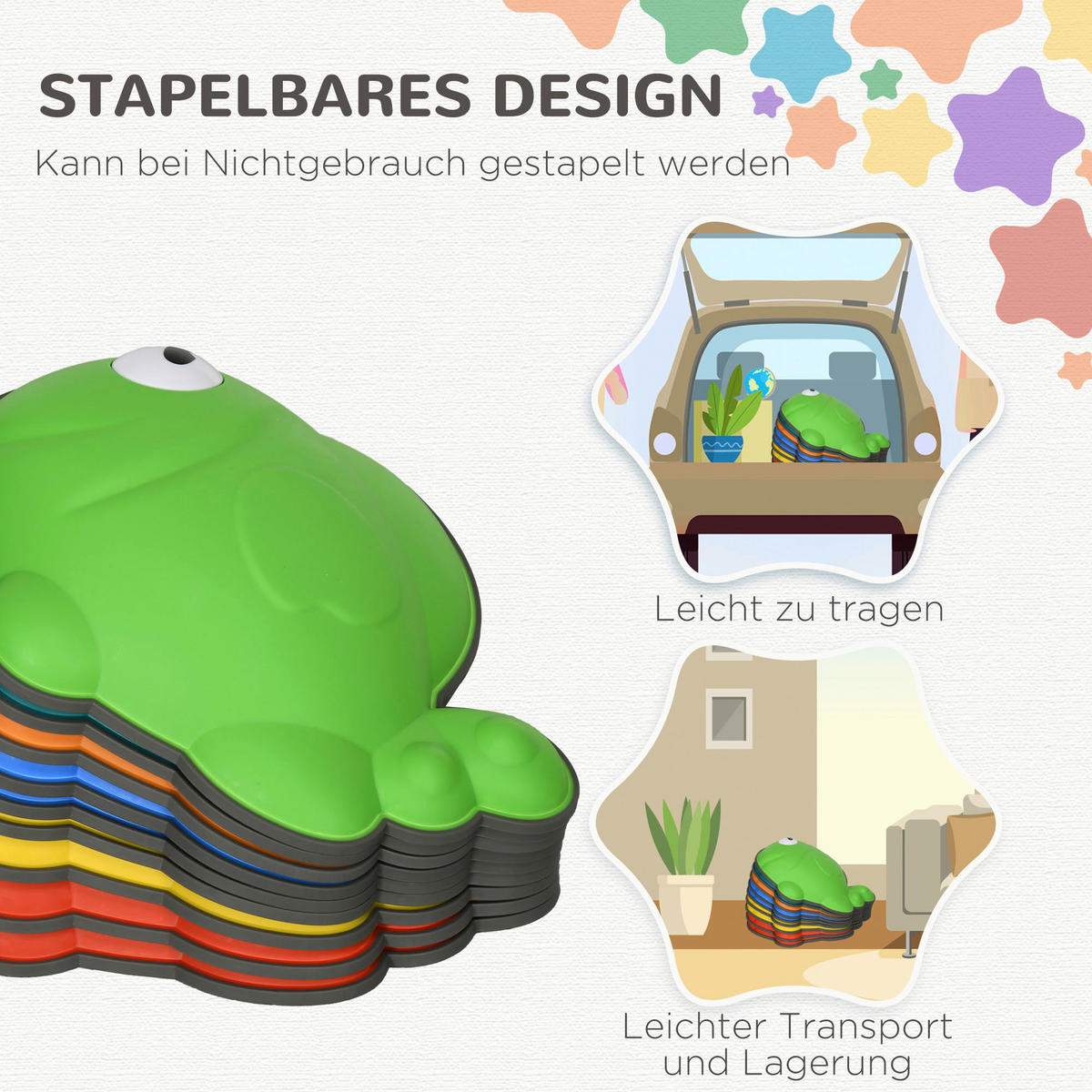 AIYAPLAY Balance-Trittsteine B/H/L: ca. 30x9x37,5 cm Balance-Trittsteine - multicolor (37,50/30,00/9,00cm) - AIYAPLAY
