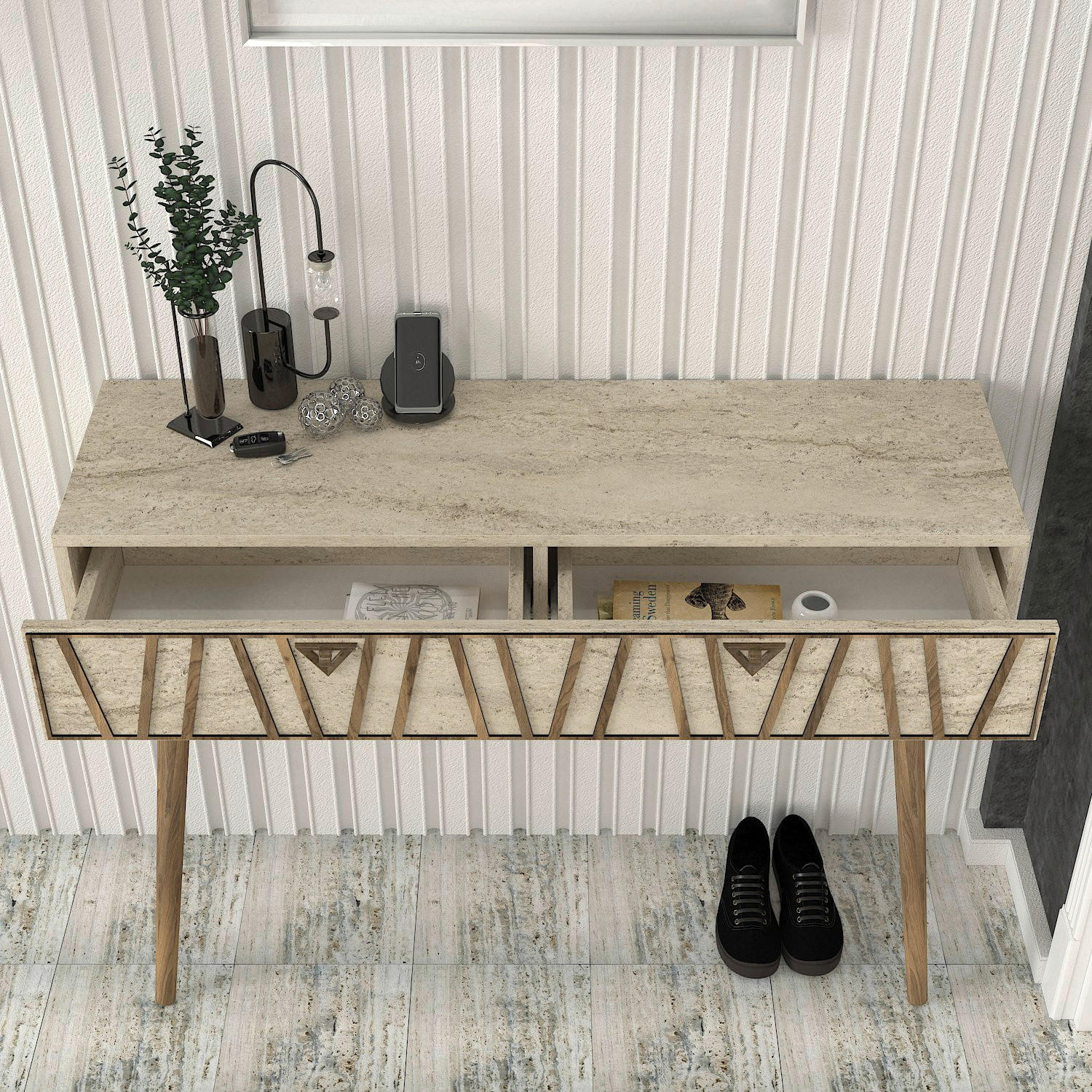 Thumbnail - Konsolentisch Forest beige Spanplatte B/H/T: ca. 120x90x36 cm