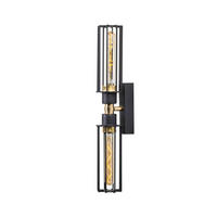 Opviq Wandleuchte gold schwarz Eisen B/H/L: ca. 15x50x8 cm E27 1 Brennstellen Fellini - gold/schwarz (8,00/15,00/50,00cm) - Opviq