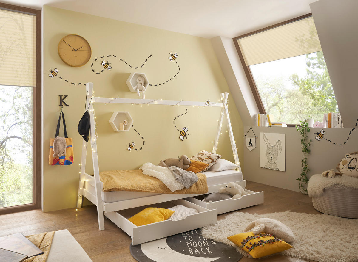 Bett Sora weiß Liegefläche B/L: ca. 90x200 cm Sora - weiß (95,00/154,00/213,00cm)
