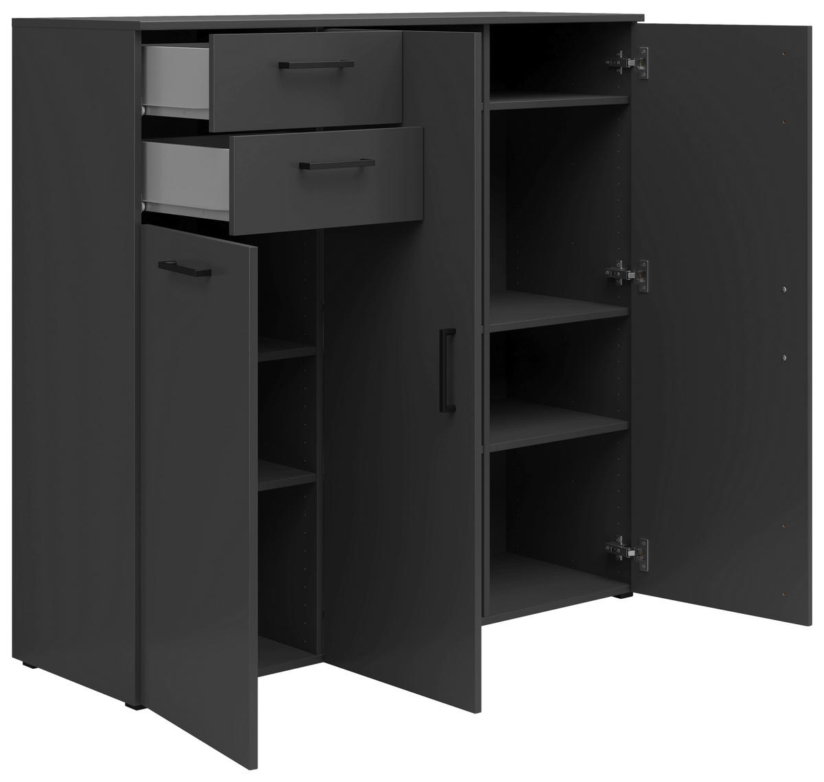 Kommode Multi-Stauraum Typ 33 anthrazit B/H/T: ca. 120x115x40 cm Multi-Stauraum Typ 33 - anthrazit (120,00/115,00/40,00cm)