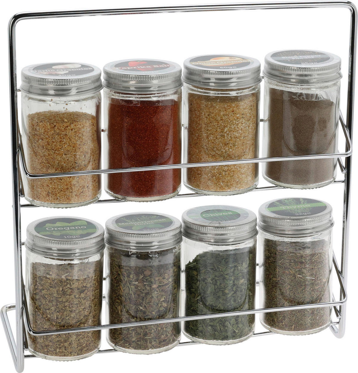 Gewürzregal transparent Glas Gewürzregalset_9tlg. - Chrom/transparent