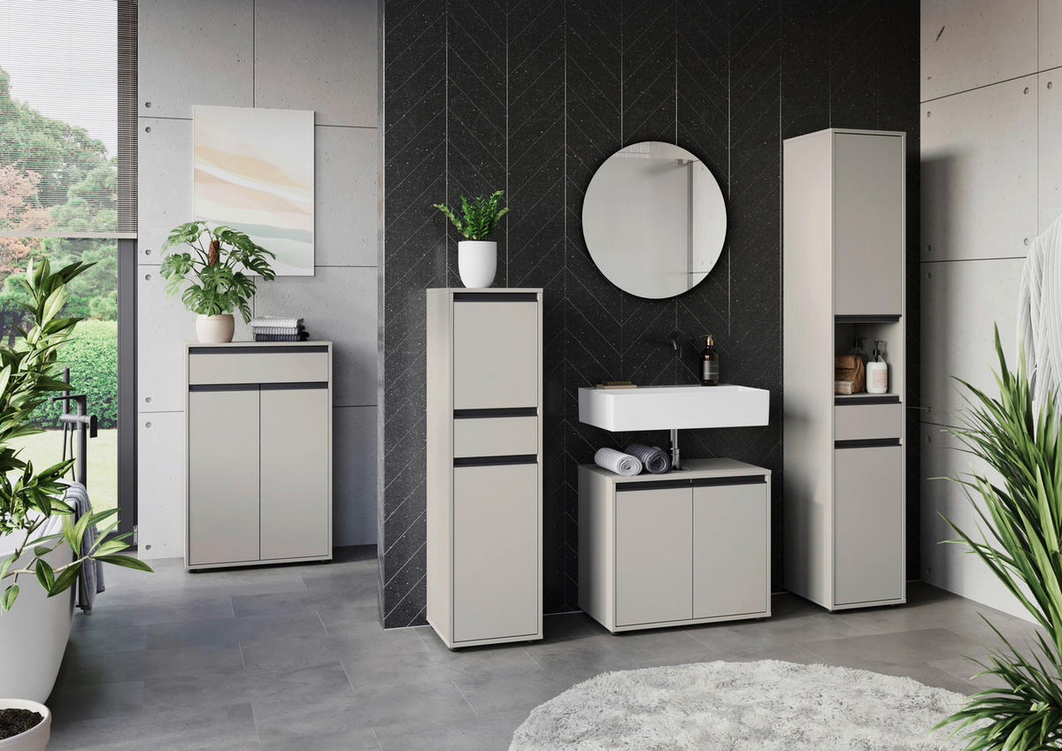 Schrank 2201-186 steingrau B/H/T: ca. 33x121x34 cm 2201-186 - steingrau (33,00/121,00/34,00cm) - Germania