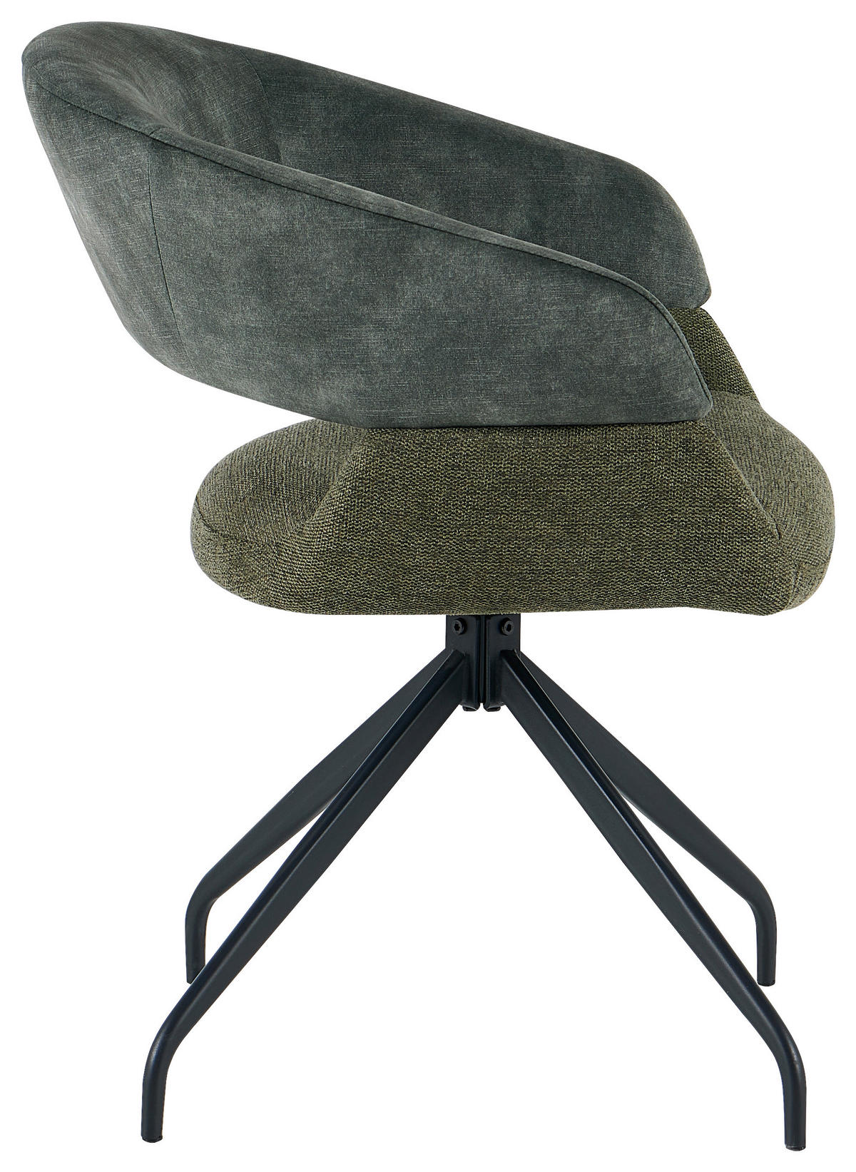 Drehstuhl Miami grün Webstoff Velourstoff B/H/T: ca. 61x84x64 cm Miami - schwarz/grün (61,00/84,00/64,00cm)